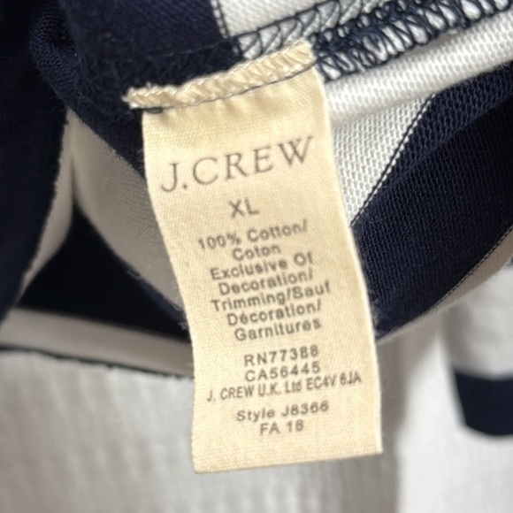 J Crew Rugby 1/4 zip tunic Navy/White Striped Pullover Cotton GUC casual preppy - Picture 4 of 7